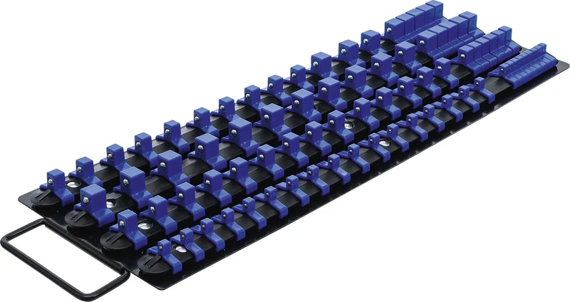 BGS 6871 Aufsteckschienen Set für Steckschlüsseleinsätze mit 80 Clips für Einsätze 6,3mm (1/4") 10mm (3/8") 12,5mm (1/2")