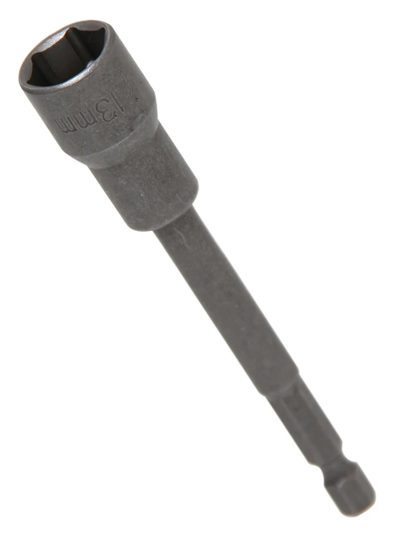 BGS 2769 Steckschlüsseleinsatz Sechskant extra lang Antrieb 6,3mm (1/4") für Bohrmaschinen SW 13mm