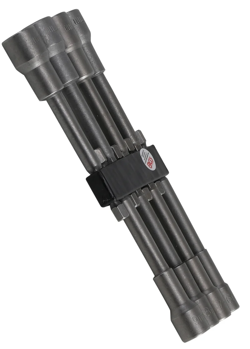 BGS 2759 Satz Steckschlüsseleinsätze Sechskant extra lang Antrieb 6,3mm (1/4") für Bohrmaschinen SW 6 - 13mm