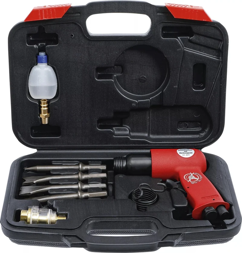 BGS DIY 3213 Satz Druckluft Meißelhammer mit Werkzeug 8 teilig