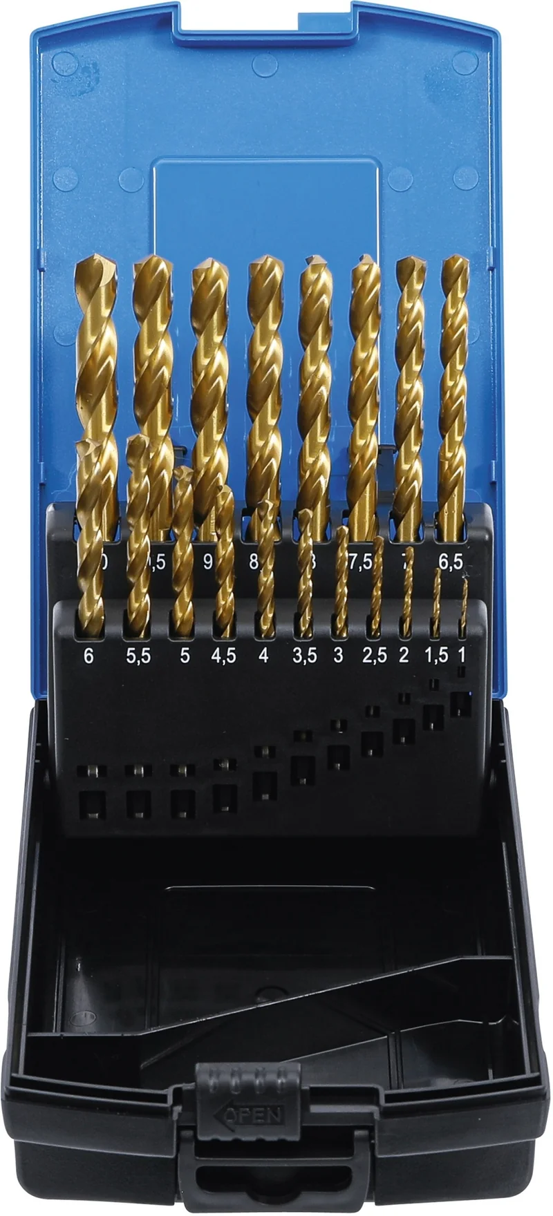 BGS 2040 Satz Spiralbohrer HSS-G mit Titanüberzug Ø1 - 10mm 19 teilig