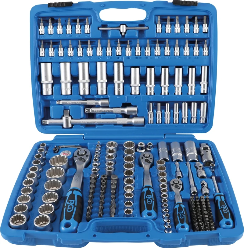 BGS 2247 Satz Steckschlüssel Gear Lock Antrieb 6,3mm (1/4") & 10mm (3/8") & 12,5mm (1/2") 192 teilig