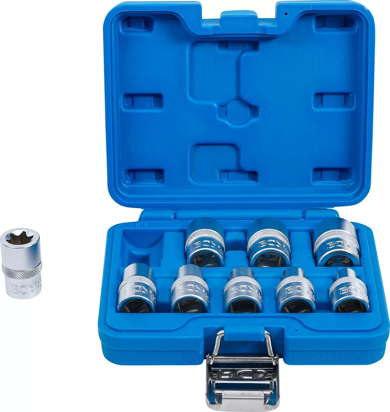 BGS 6425 Satz TORX Nüsse Aussen E-Profil E10 - E24 9 teilig Antrieb 12,5mm (1/2")