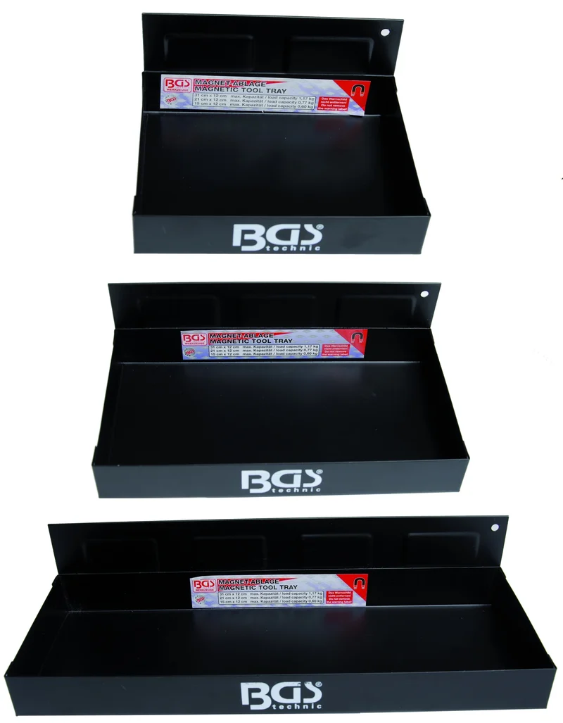 BGS 67150 Set Ablagen für Werkstattwagen magnetisch 3teilig 150 210 310mm