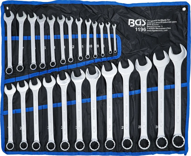 BGS 1196 Satz Ringmaulschlüssel 6-32mm metrisch 25 teilig mit Tasche
