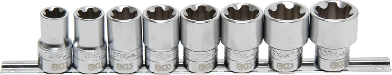 BGS 8806 Satz Steckschlüsseleinsätze T-Profil Plus (für Torx Plus) Antrieb Innenvierkant 12,5mm (1/2") SW 18EP - 32EP