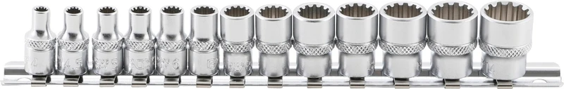 BGS 2150 Satz Nüsse Steckschlüsseleinsätze Gear Lock Antrieb Innenvierkant 6,3mm (1/4") SW 4 - 14mm