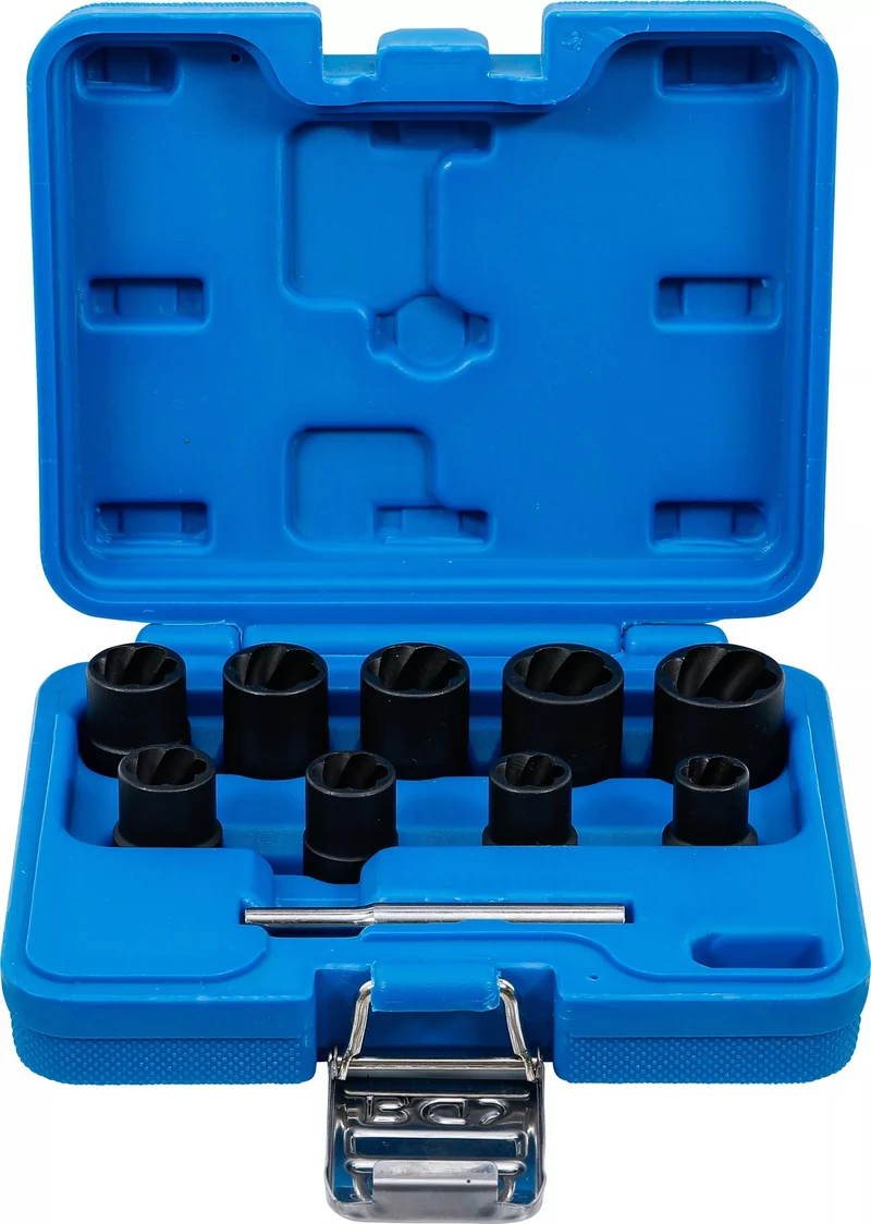 BGS 5265 Satz Steckschlüsseleinsatz Spiralprofil Schraubenausdreher SW 10-19mm Antrieb 10mm (3/8")