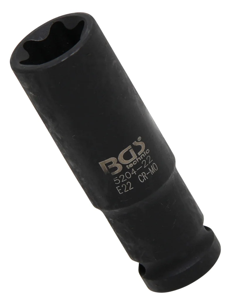 BGS 5204-22 Impact Nuss / Krafteinsatz E-Profil tief SW E22 Antrieb 12,5mm (1/2") für Schlagschrauber geeignet