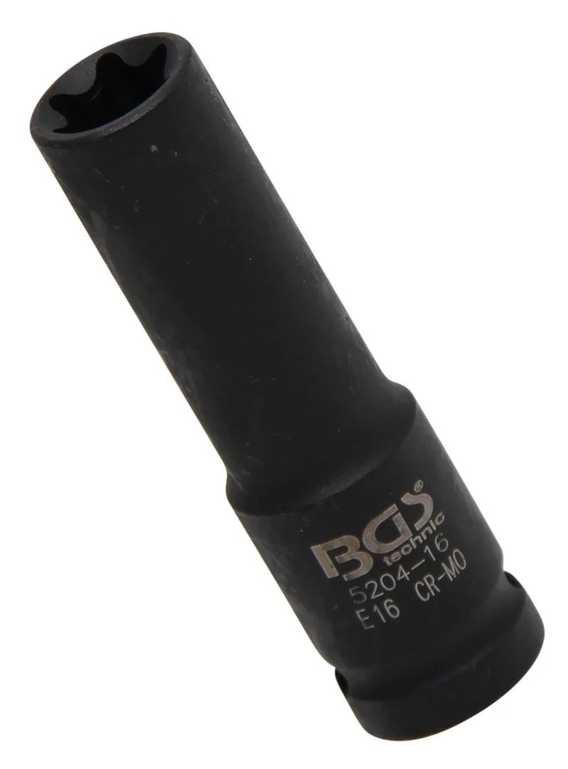 BGS 5204-16 Impact Nuss / Krafteinsatz E-Profil tief SW E16 Antrieb 12,5mm (1/2") für Schlagschrauber geeignet