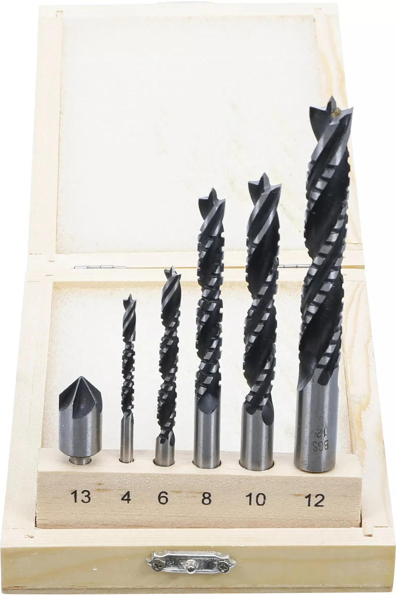BGS 50401 Satz Holzkronenbohrer und Fräsbohrer 4 - 12mm 6 teilig