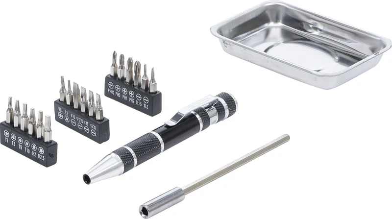 BGS DIY 20821 Satz Präzisions Bits Schraubendreher 21 teilig mit Magnethaftschale