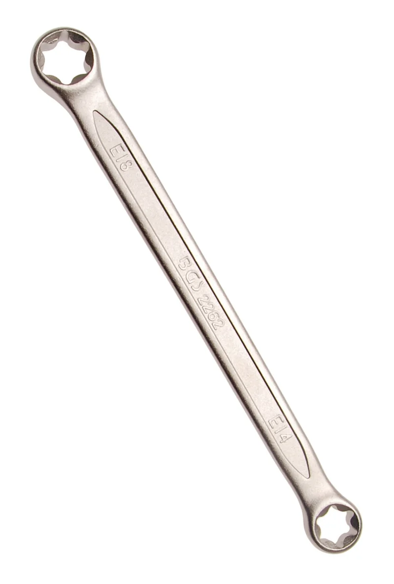 BGS 2262 Doppelringschlüssel mit E-Profil-Ringköpfen SW E14 x E18 warm geschmiedet
