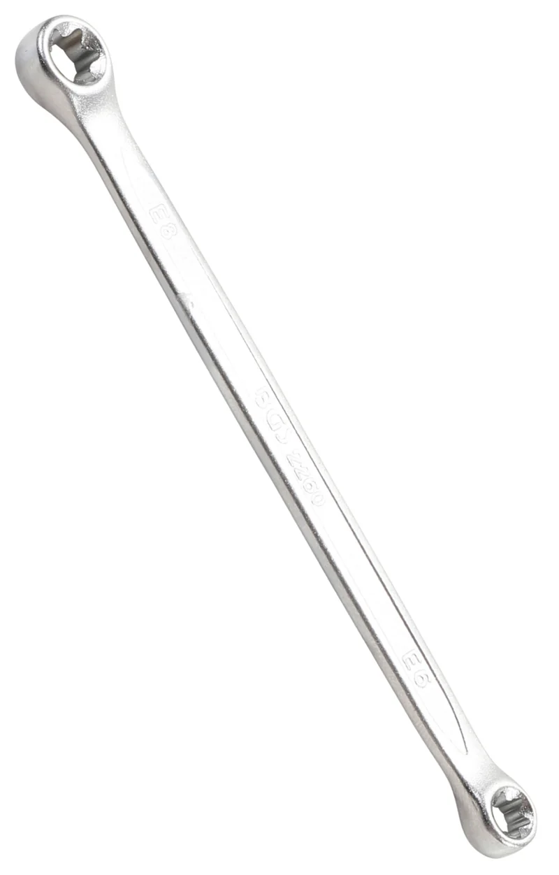 BGS 2260 Doppelringschlüssel mit E-Profil-Ringköpfen SW E6 x E8 warm geschmiedet