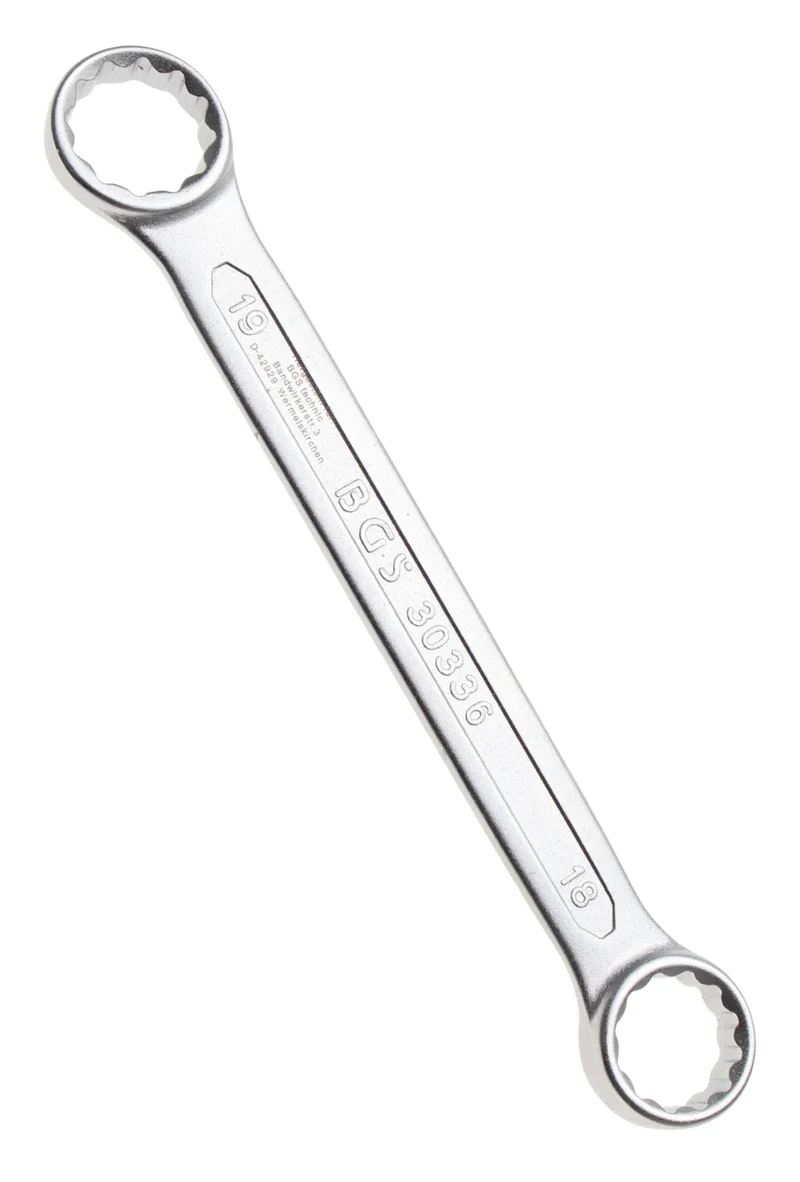 BGS 30336 Doppelringschlüssel extra flach SW 18 x 19mm metrisch kalt geschmiedet