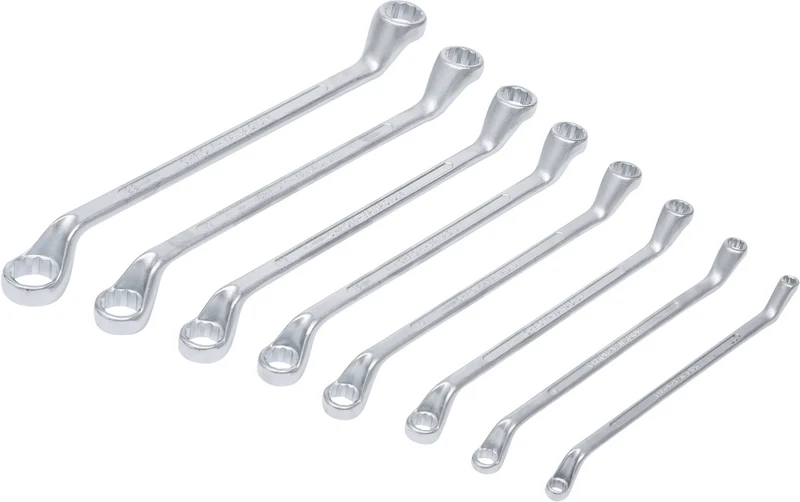 BGS 1213 Satz Doppelringschlüssel gekröpft SW 6 x 7 - 20 x 22mm metrisch 8 teilig warm geschmiedet