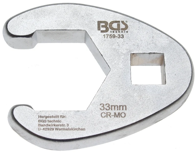 BGS 1759-33 Hahnenfuss / Krähenfuss Schlüssel SW 33mm mit 12,5mm (1/2") Antrieb