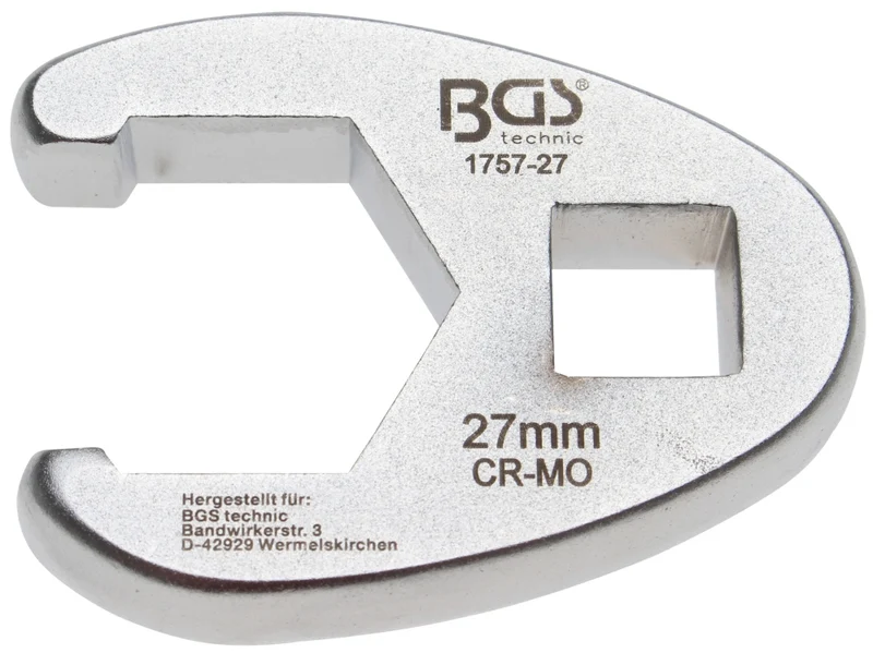 BGS 1757-27 Hahnenfuss / Krähenfuss Schlüssel SW 27mm mit 12,5mm (1/2") Antrieb