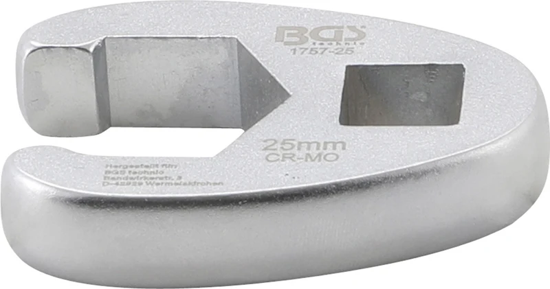 BGS 1757-25 Hahnenfuss / Krähenfuss Schlüssel SW 25mm mit 12,5mm (1/2") Antrieb
