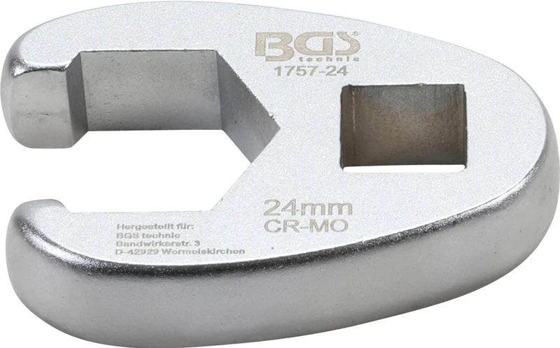 BGS 1757-24 Hahnenfuss / Krähenfuss Schlüssel SW 24mm mit 12,5mm (1/2") Antrieb
