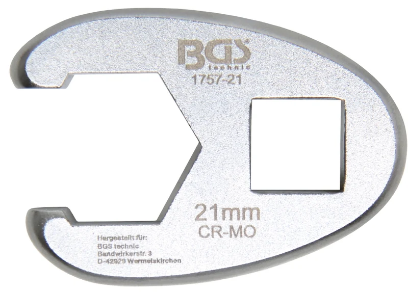 BGS 1757-21 Hahnenfuss / Krähenfuss Schlüssel SW 21mm mit 12,5mm (1/2") Antrieb