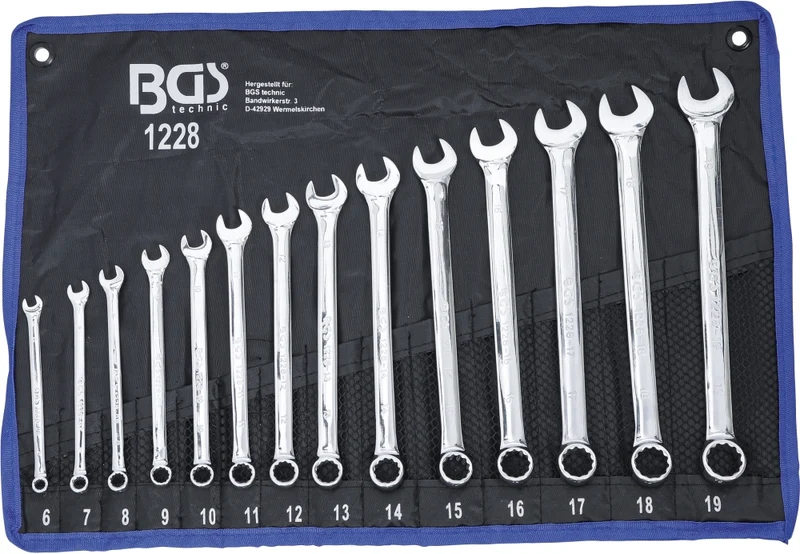 BGS 1228 Satz Ringmaulschlüssel extra lang SW 6 - 19mm metrisch 14 teilig