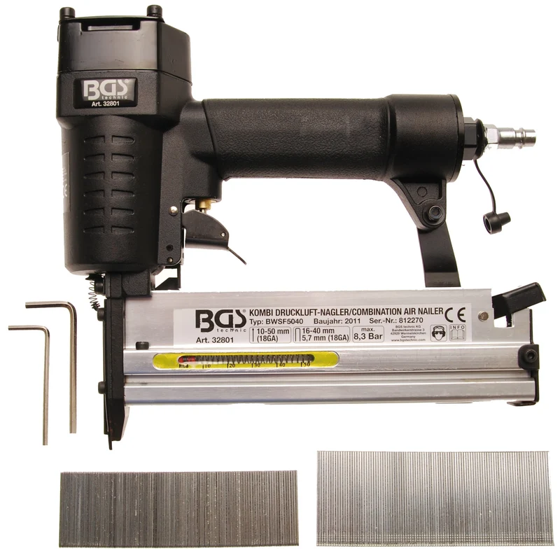 BGS 32801 Druckluft Kombinagler für Klammern & Nägel