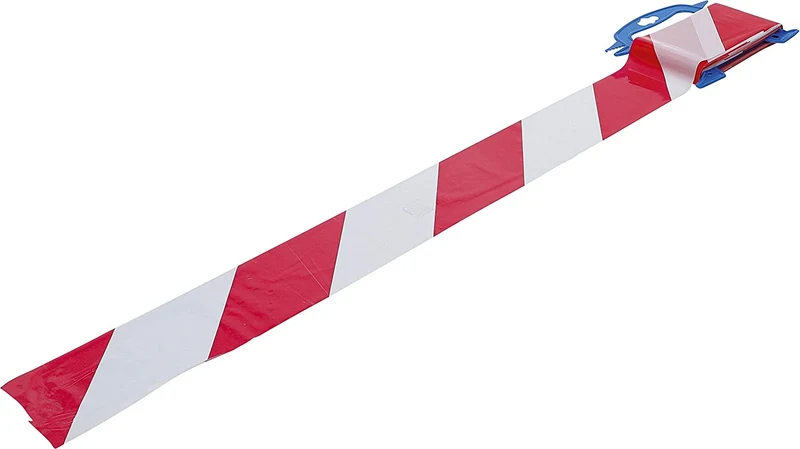 BGS DIY 80807 Absperrband rot / weiß Länge 50 Meter x Breite 80mm