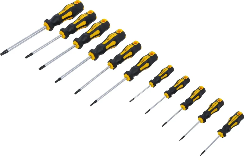 BGS DIY 7844 Satz T-Profil Torx Schraubendreher ohne Stirnbohrung 11 teilig