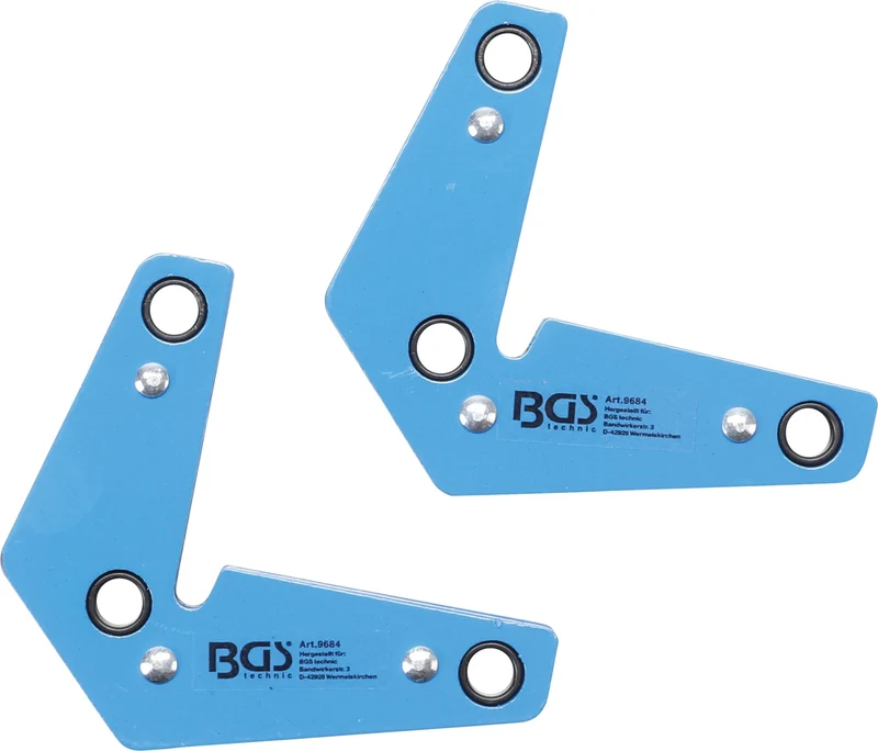 BGS 9684 2 Stück Magnethalter in L-Form dreifach verwendbar 60°, 90° und 120°