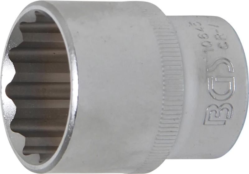 BGS 10645 Nuss / Stecknuss / Steckschlüsseleinsatz 27mm Zwölfkant Antrieb 12,5mm (1/2")