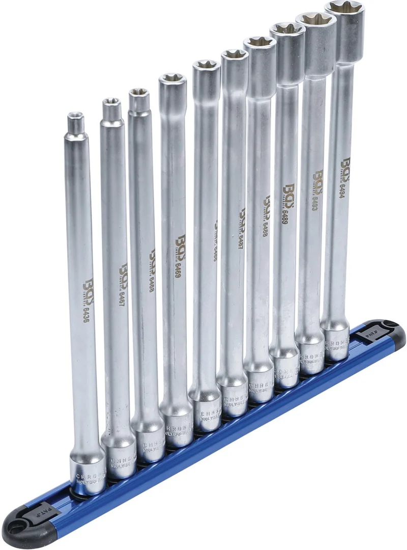 BGS 70026 Satz Steckschlüssel-Einsatz mit E-Profil XXL Innenvierkant 10mm (3/8") SW E6 - E20