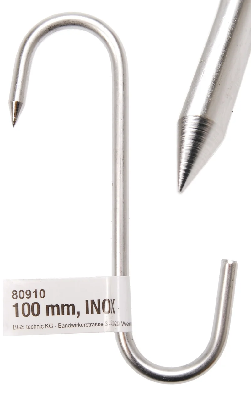 BGS DIY 80910 Fleischerhaken Metzgerhaken INOX 100mm