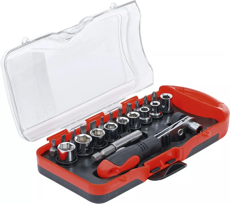BGS DIY 20123 Satz Bits Bithalter Steckschlüsseleinsätze mit Bit-Knarre