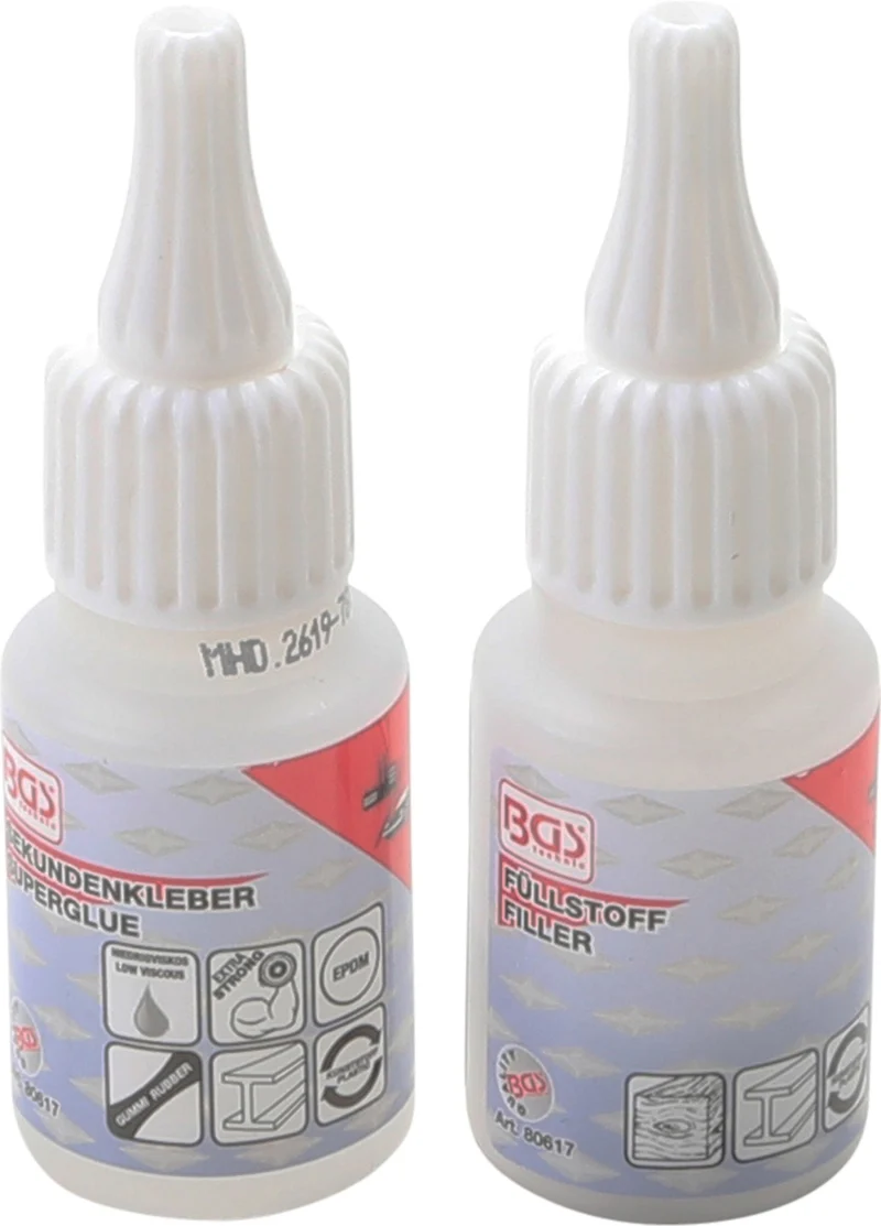 BGS 80617 Klebstoff Reparaturset 2-K Schweißnaht Industrieklebestoff 20gr / Granulat 20gr
