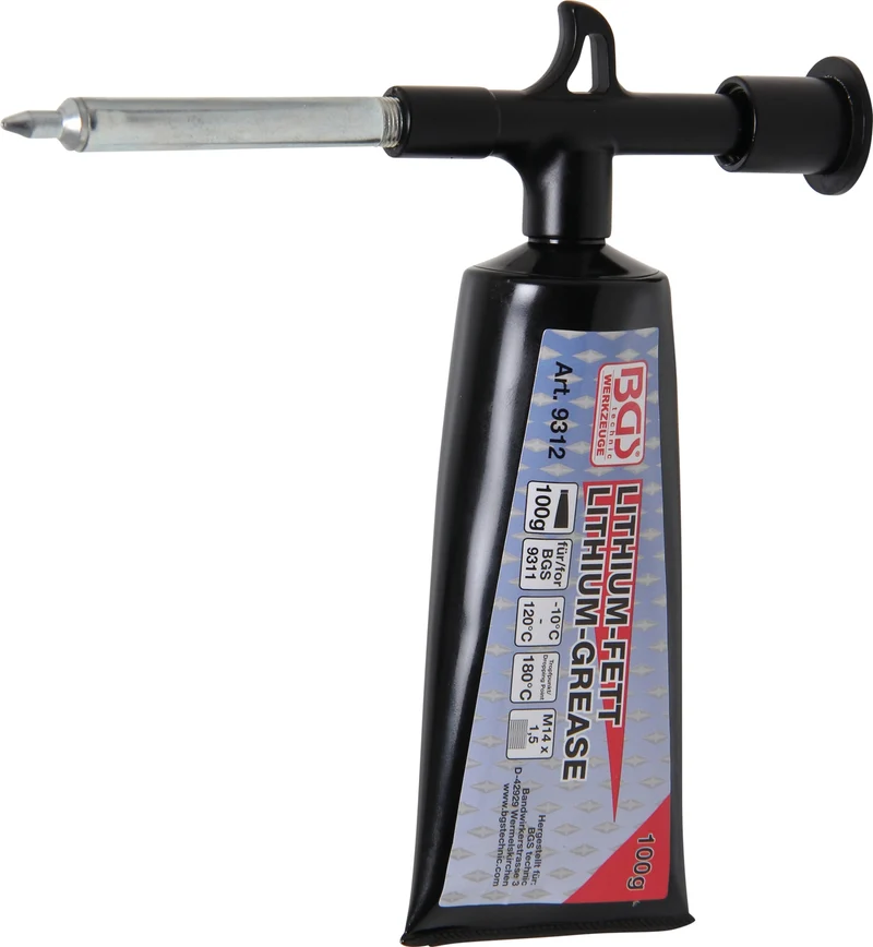 BGS 9311 Mini Fettpresse mit 100 g Lithium-Fett (1 Tube) [Grundpreis 18,95 / 100gr]