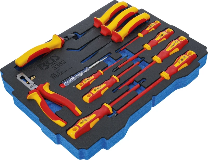 BGS 3352 Werkzeugeinlage Schaumeinlage VDE Zangen & Schraubendreher für systainer® T-Loc 1 & 2 13 teilig