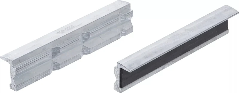 BGS 9285 Satz Schraubstock Schutzbacken aus Aluminium V + H Profil Breite 150mm 2 teilig