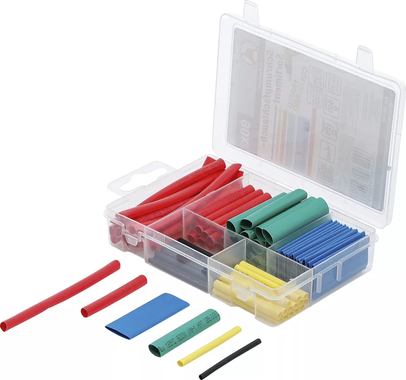 BGS DIY 88150 Sortiment Schrumpfschlauch farbig 90 teilig