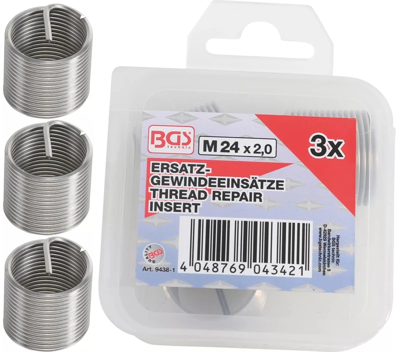 BGS 9438-1 Ersatz Gewindeeinsätze M24 x 2,0mm 3 teilig