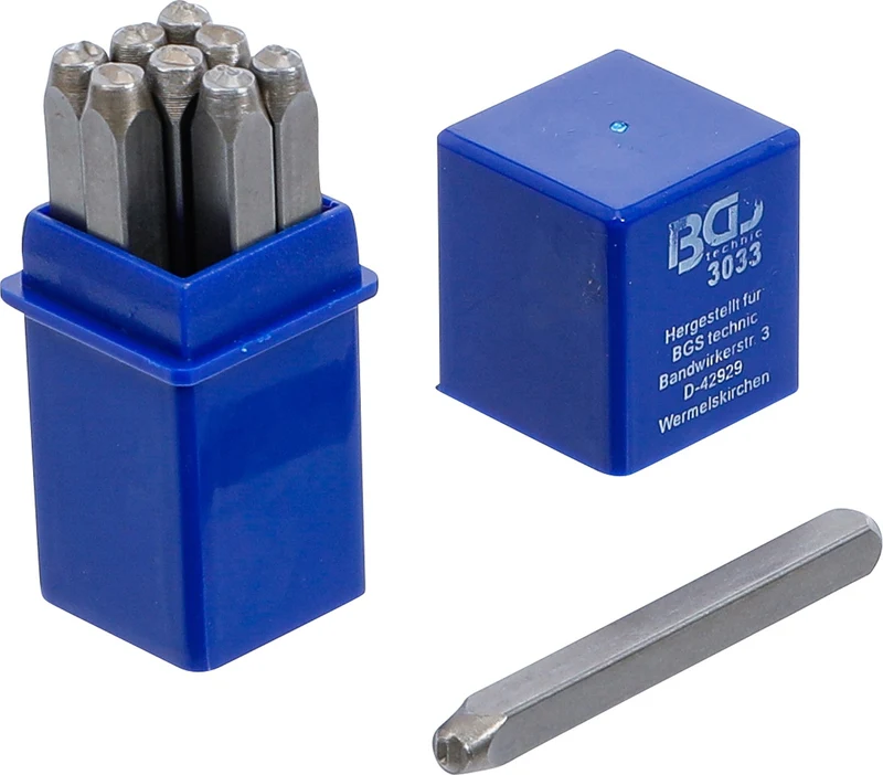 BGS 3033 Einschlagzahlen Höhe 3mm im Kästchen aus Kunststoff