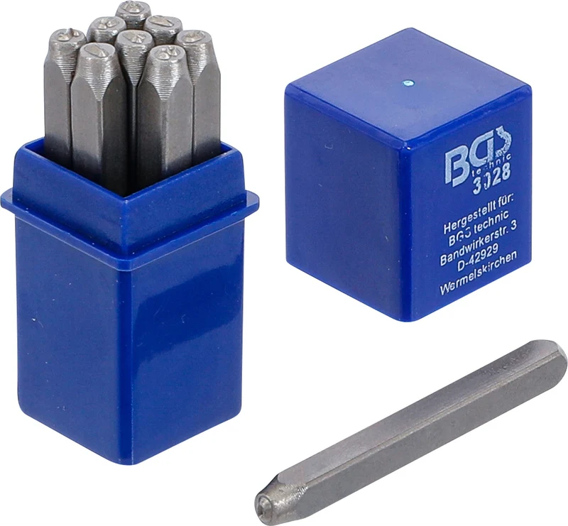 BGS 3028 Einschlagzahlen Höhe 2,5mm im Kästchen aus Kunststoff