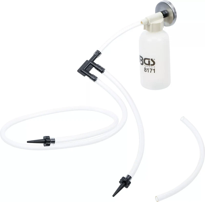 BGS 8171 Bremsenentlüftungsbehälter für Motorrad 3 Adaptern und Magnet