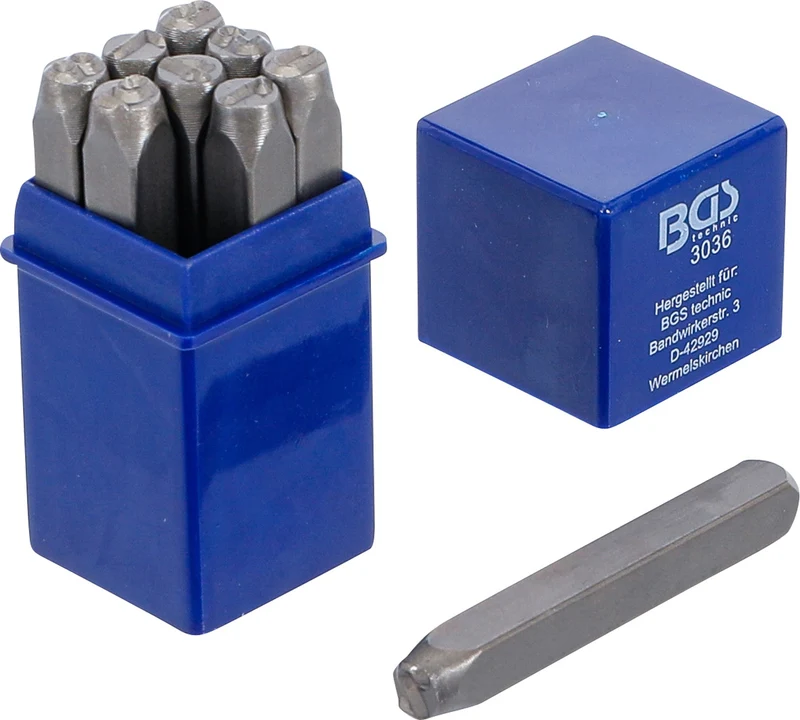 BGS 3036 Einschlagzahlen Höhe 6mm Zahl 0 1 2 3 4 5 6 7 8 9 - 9 teilig