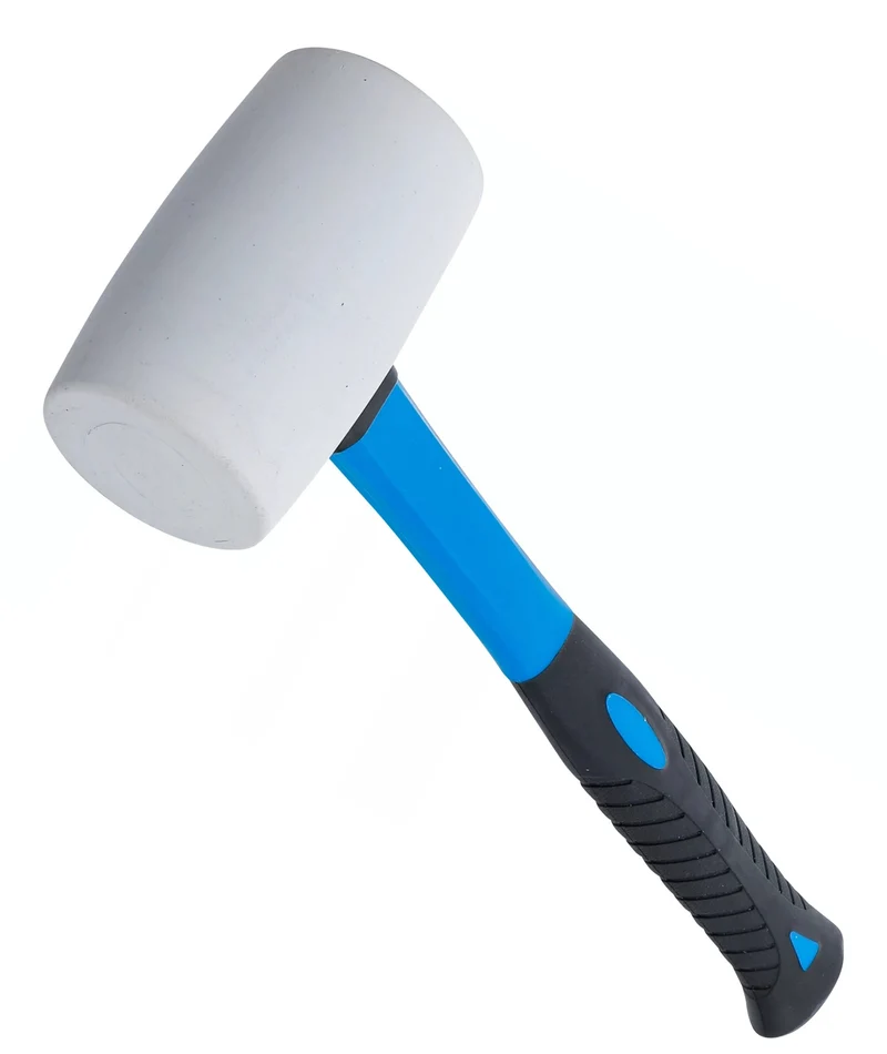 BGS 1967 Gummihammer 750g weiß mit Fiberglasstiel Plattenhammer Schonhammer