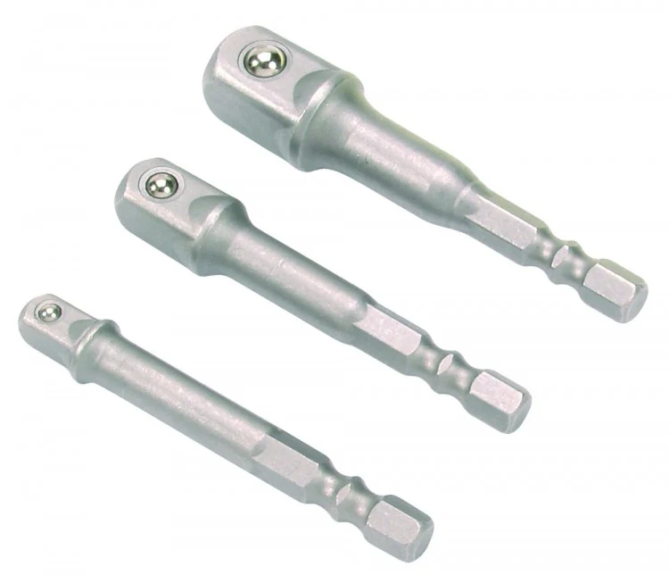 BGS DIY 8204 Set Bohrmaschinen Adapter 3 teiliger Satz 1/4" + 3/8" + 1/2"