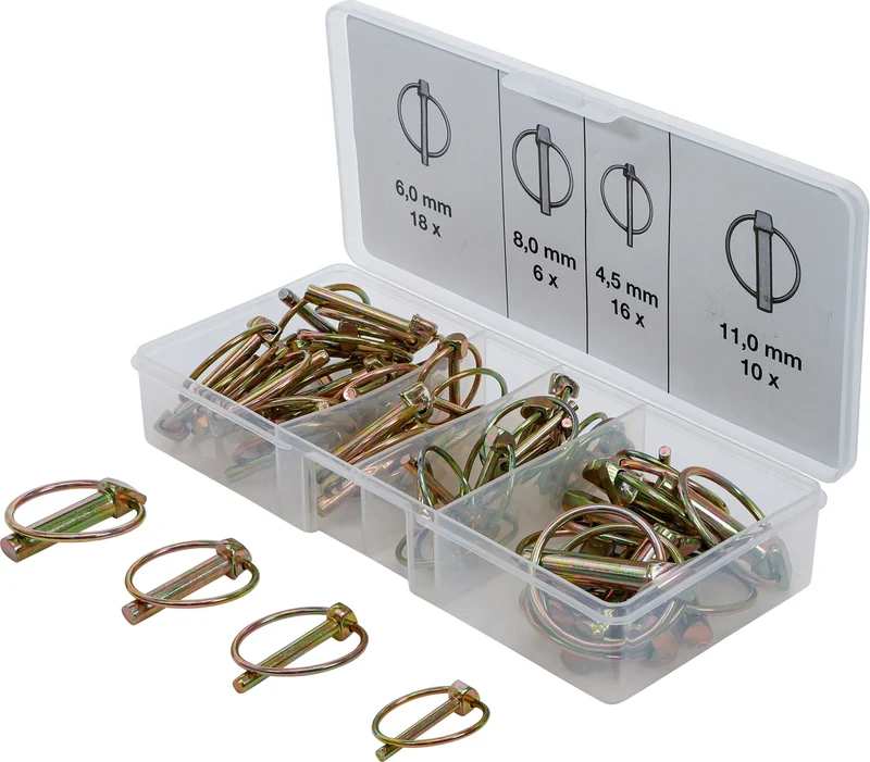 BGS 8087 Sortiment Klappsplinte / Klappstecker 4 Größen 50 teilig