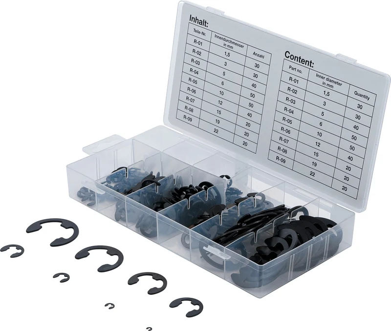 BGS 8039 Sortiment E-Sicherungsring Wellensicherung Sicherungsscheibe 300tlg.