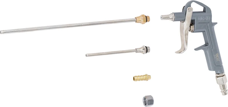BGS 3215 Druckluft Ausblaspistole mit 3 Düsen, Verlängerung & Anschluss Schnellkupplung