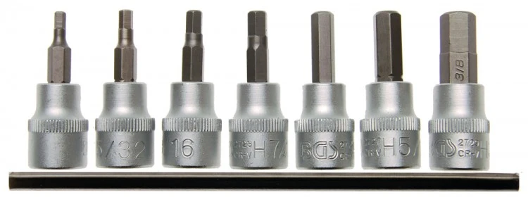 BGS 5104 ZOLL Bit Satz Innensechskant 1/8" - 3/8" Antrieb 10mm (3/8") 7 teilig